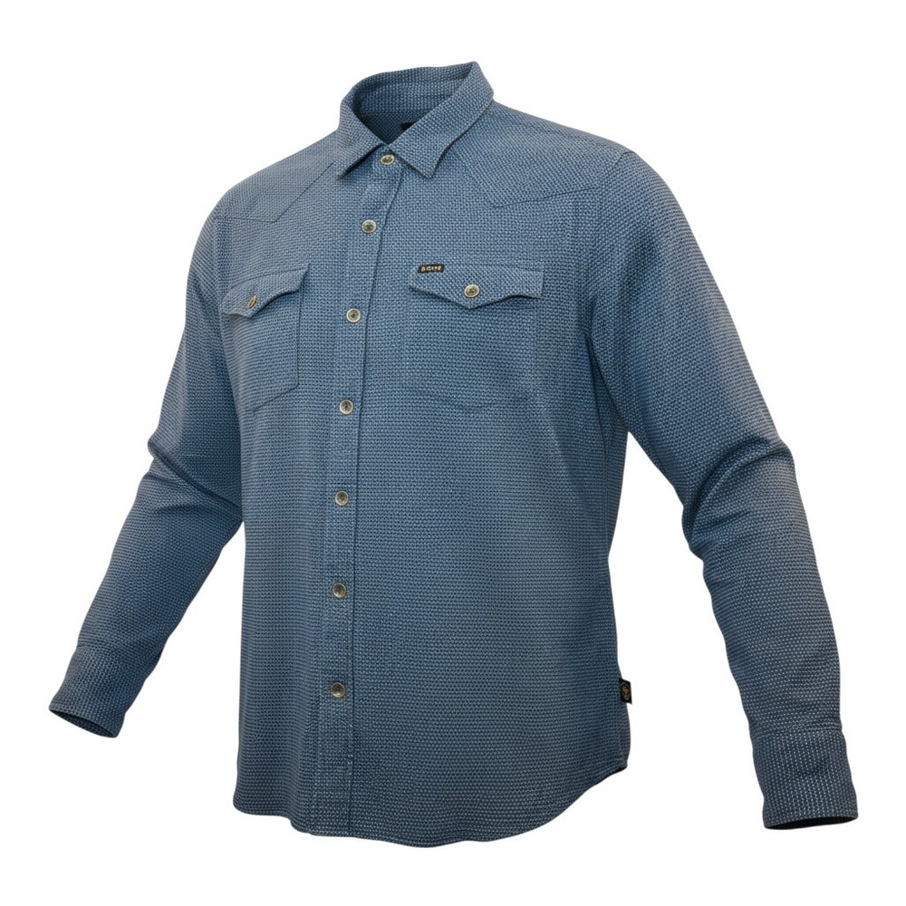 Howler Brothers Button Down M Blue Dotted Long Sleeve Cotton Gaucho Western